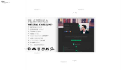 دانلود پوسته متریال رزومه کاری و نمونه کار Flatrica
